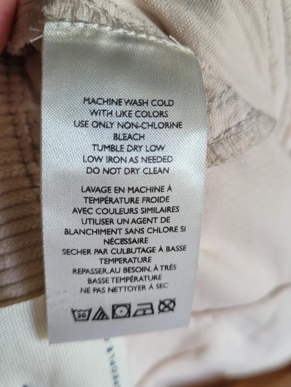 Free People We The Free Good Luck Mid-Rise Cord Barrel Pants Cream Beige Sz 31 - Picture 14 of 16